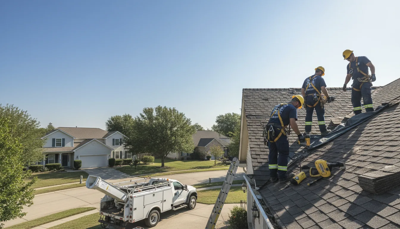 Wind Damage Roof Repair in New Edinburg, AR